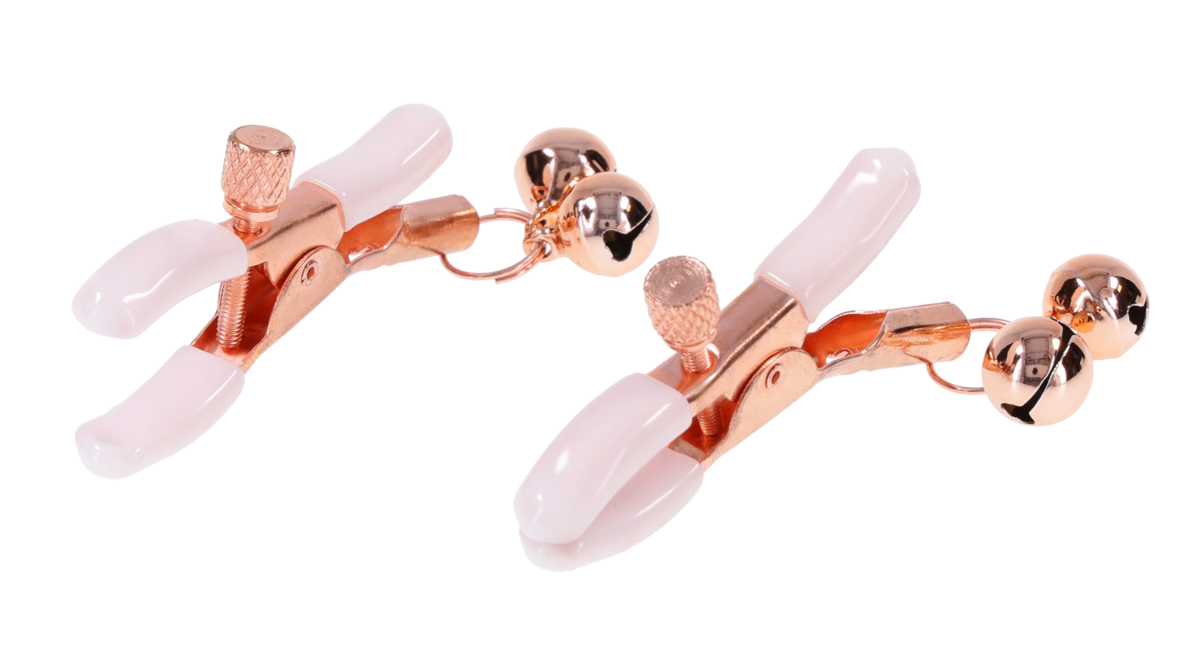 Peaches 'N CreaMe Bell Nipple Clamps – Adjustable with Rose Gold Bells