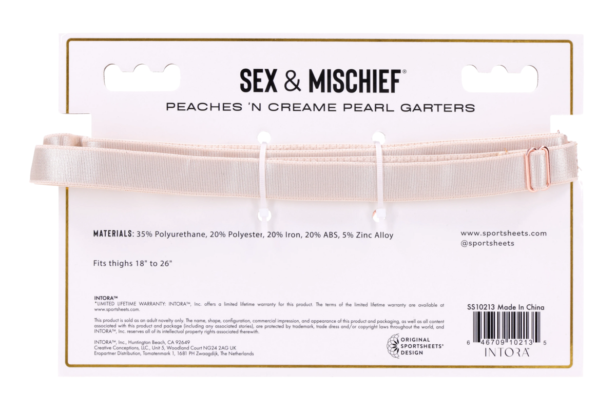 Peaches N CreaMe Garters – Pearl-Strapped Thigh High Clips