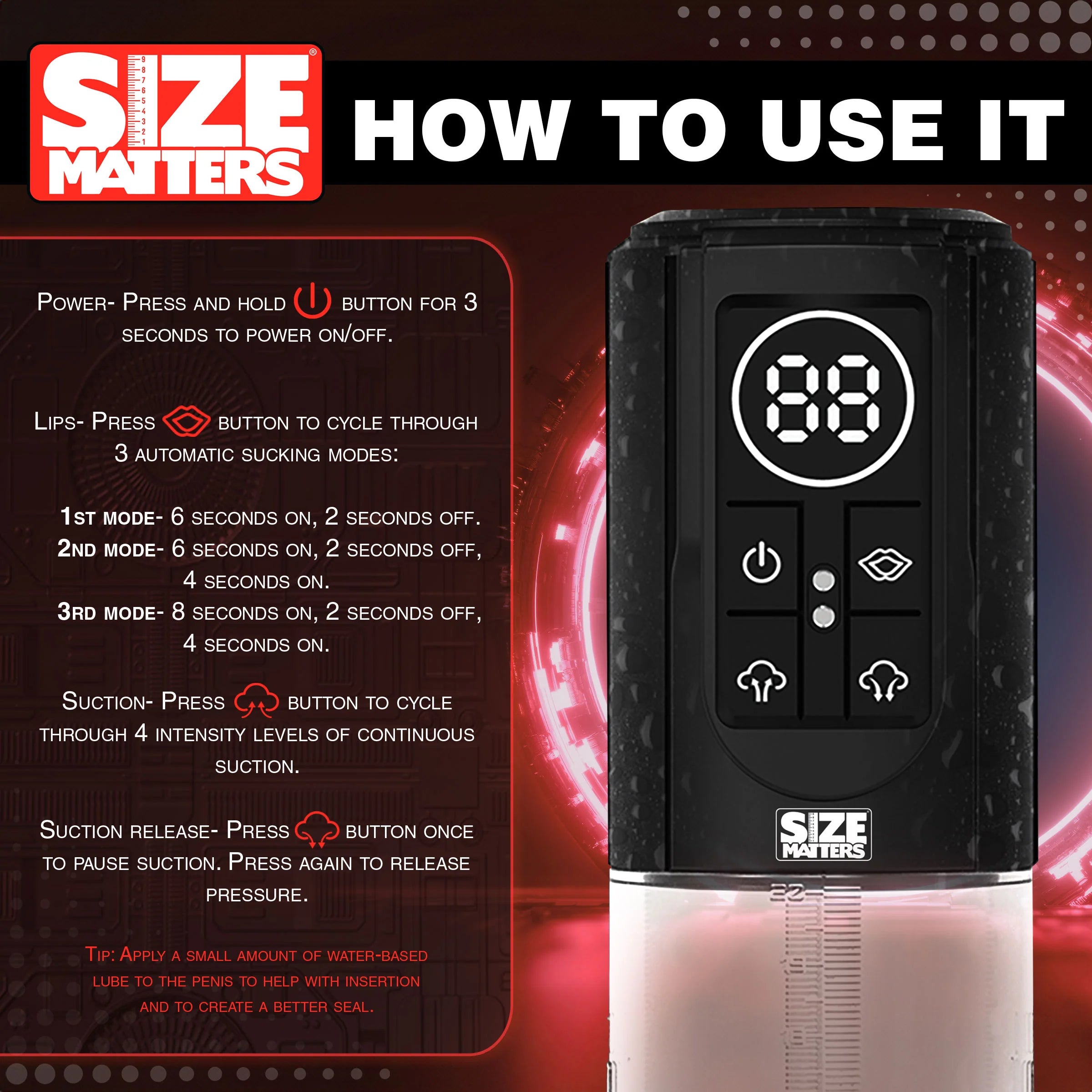 Size Matters Sucking Rechargeable Silicone Penis Pump
