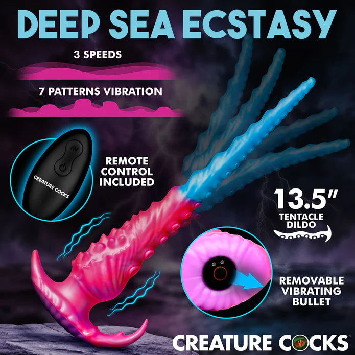 Vibropus Vibrating Silicone Tentacle Dildo with Remote Control