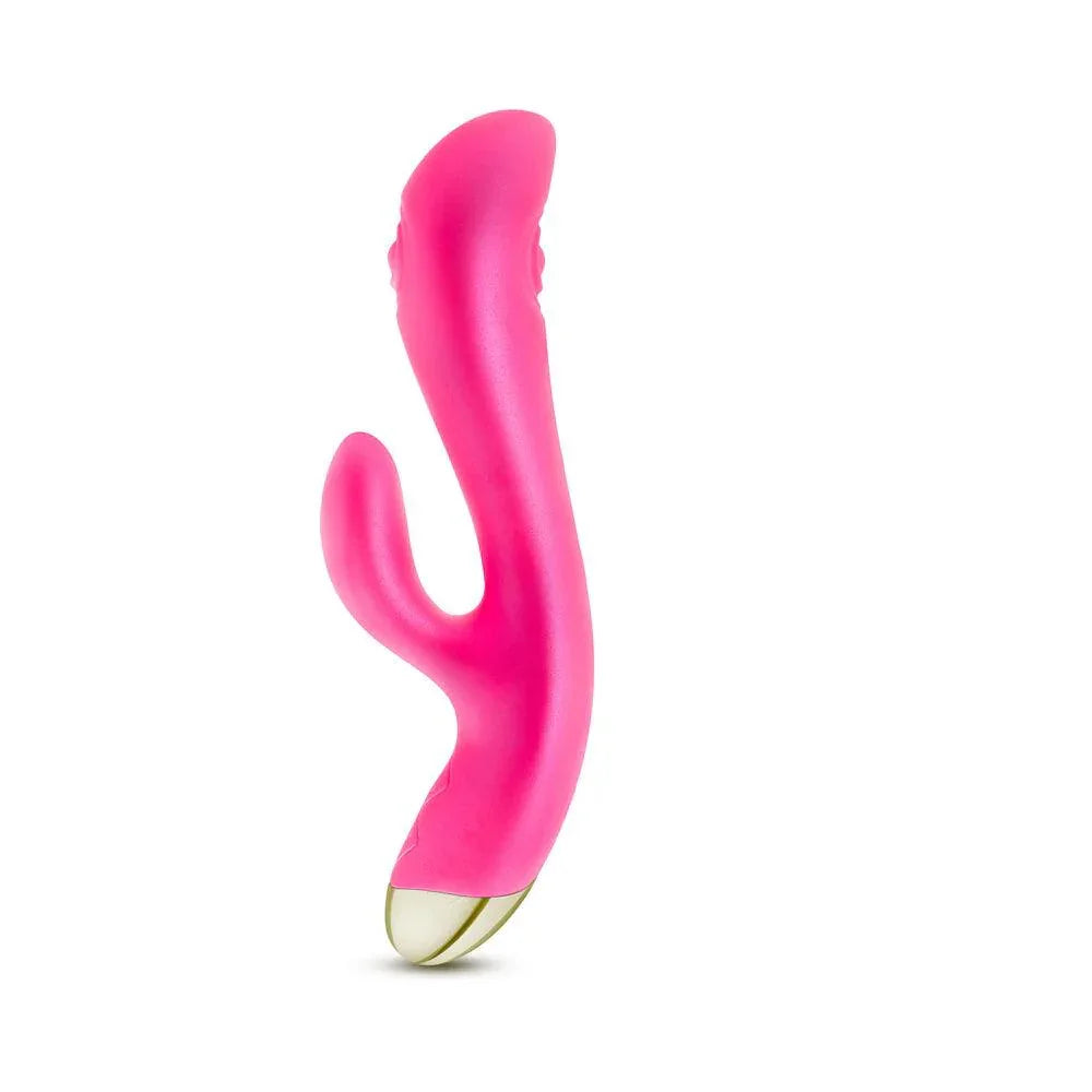 Aria Pleasin' AF Rechargeable Silicone Rabbit Vibrator - Fuchsia - Buy At Luxury Toy X - Free 3-Day Shipping