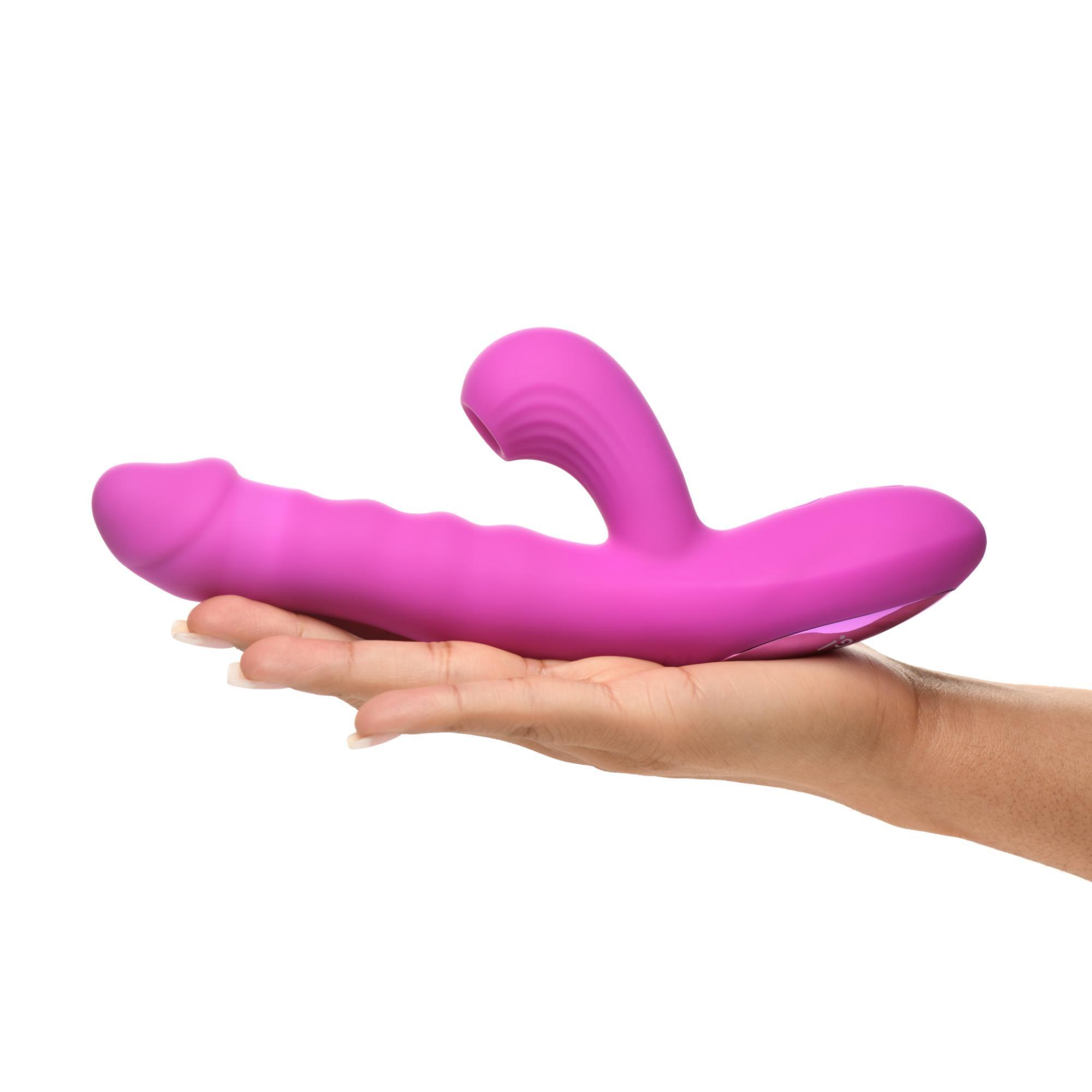 Bang! Thrusting & Vibrating Rechargeable Silicone Rabbit Vibrator - Buy At Luxury Toy X - Free 3-Day Shipping