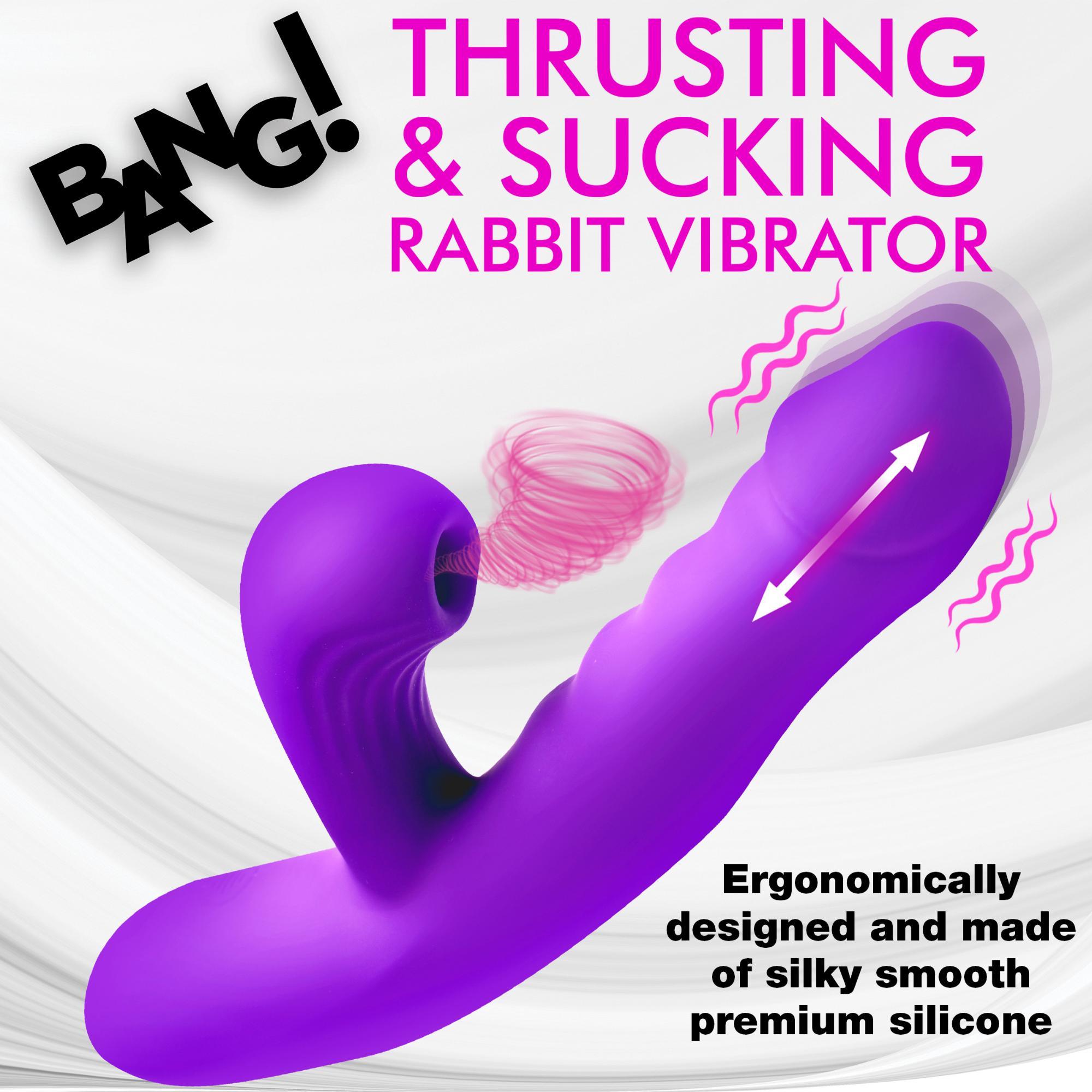 Bang! Thrusting & Vibrating Rechargeable Silicone Rabbit Vibrator - Buy At Luxury Toy X - Free 3-Day Shipping