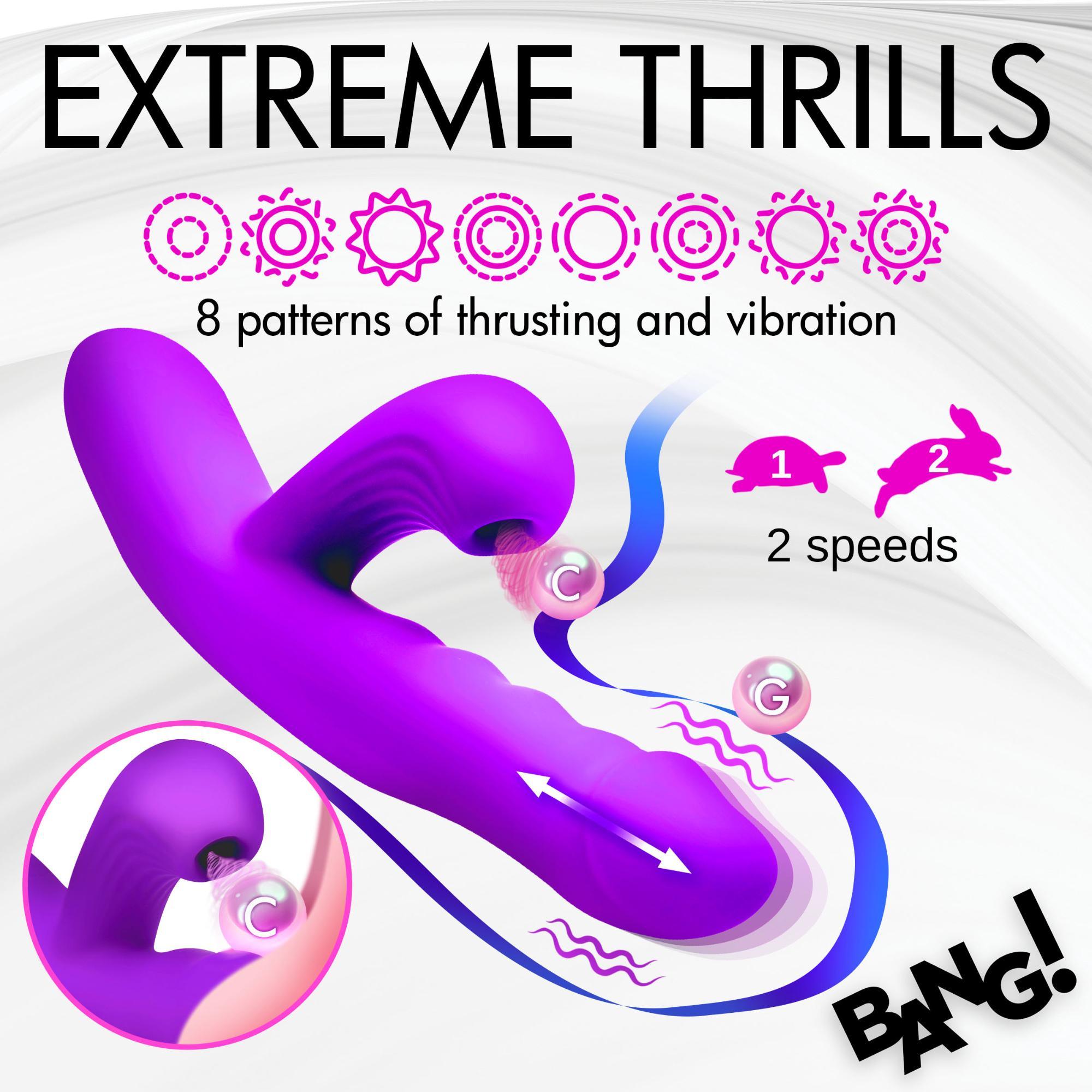 Bang! Thrusting & Vibrating Rechargeable Silicone Rabbit Vibrator - Buy At Luxury Toy X - Free 3-Day Shipping