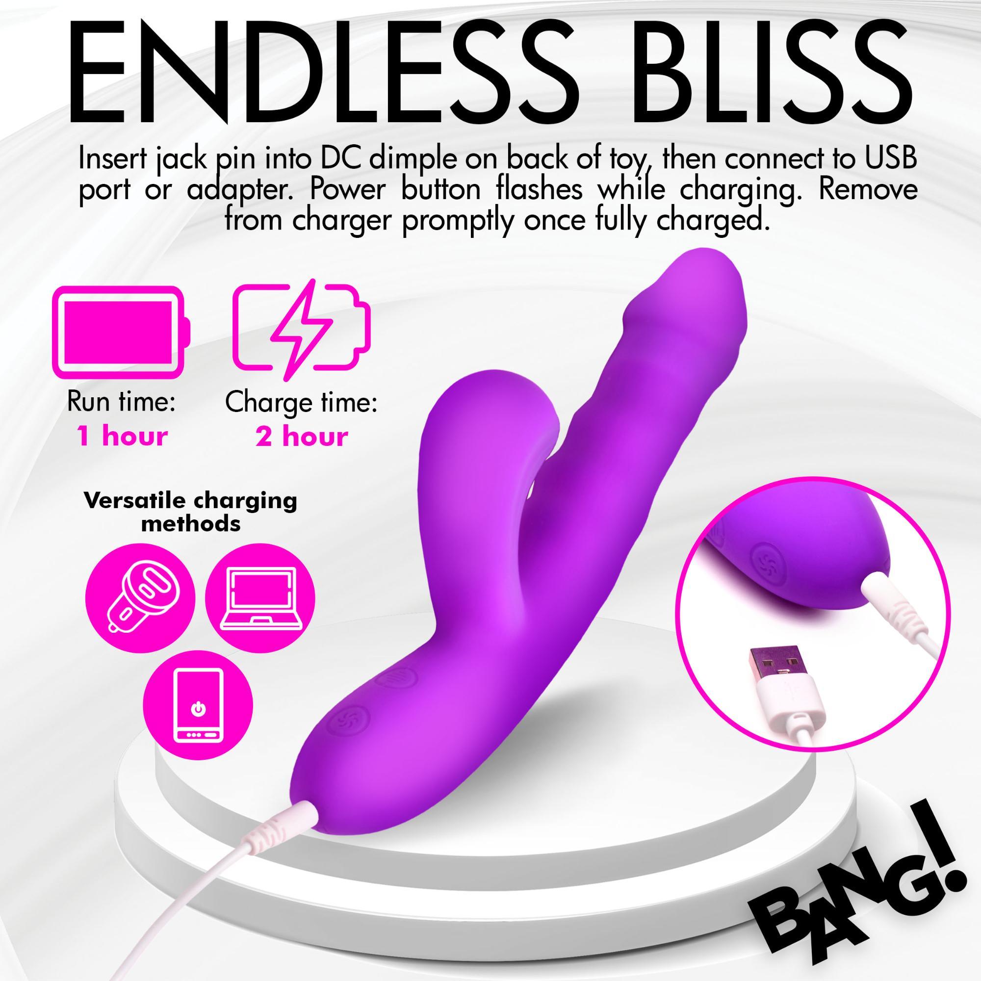 Bang! Thrusting & Vibrating Rechargeable Silicone Rabbit Vibrator - Buy At Luxury Toy X - Free 3-Day Shipping