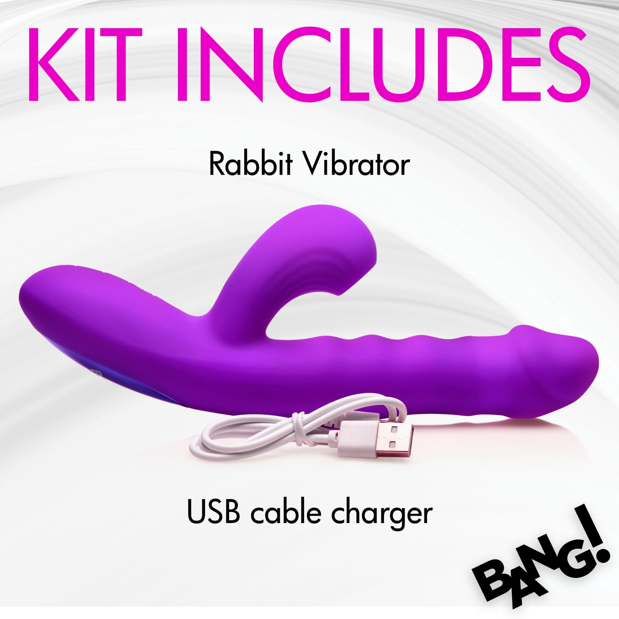 Bang! Thrusting & Vibrating Rechargeable Silicone Rabbit Vibrator - Buy At Luxury Toy X - Free 3-Day Shipping