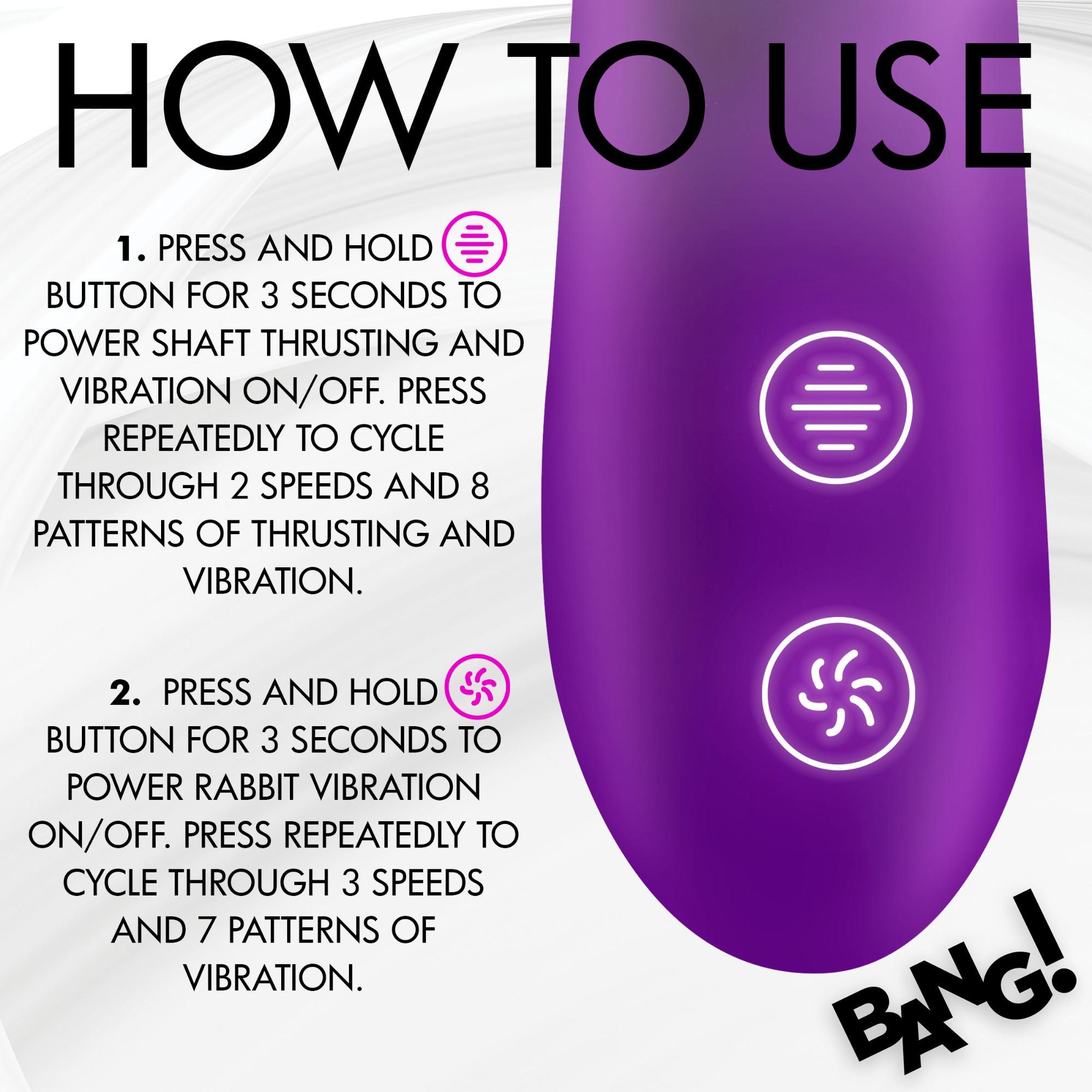 Bang! Thrusting & Vibrating Rechargeable Silicone Rabbit Vibrator - Buy At Luxury Toy X - Free 3-Day Shipping