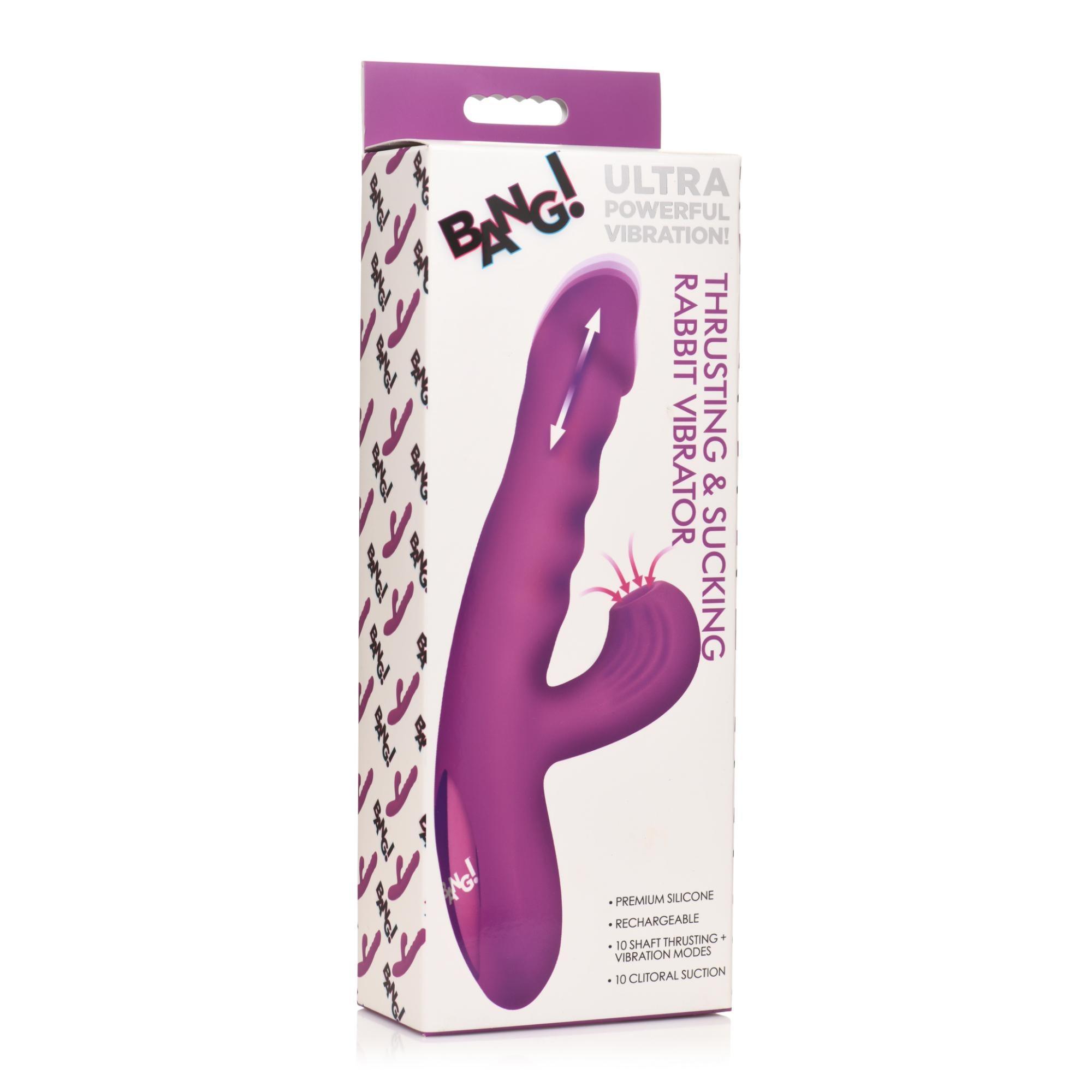 Bang! Thrusting & Vibrating Rechargeable Silicone Rabbit Vibrator - Buy At Luxury Toy X - Free 3-Day Shipping