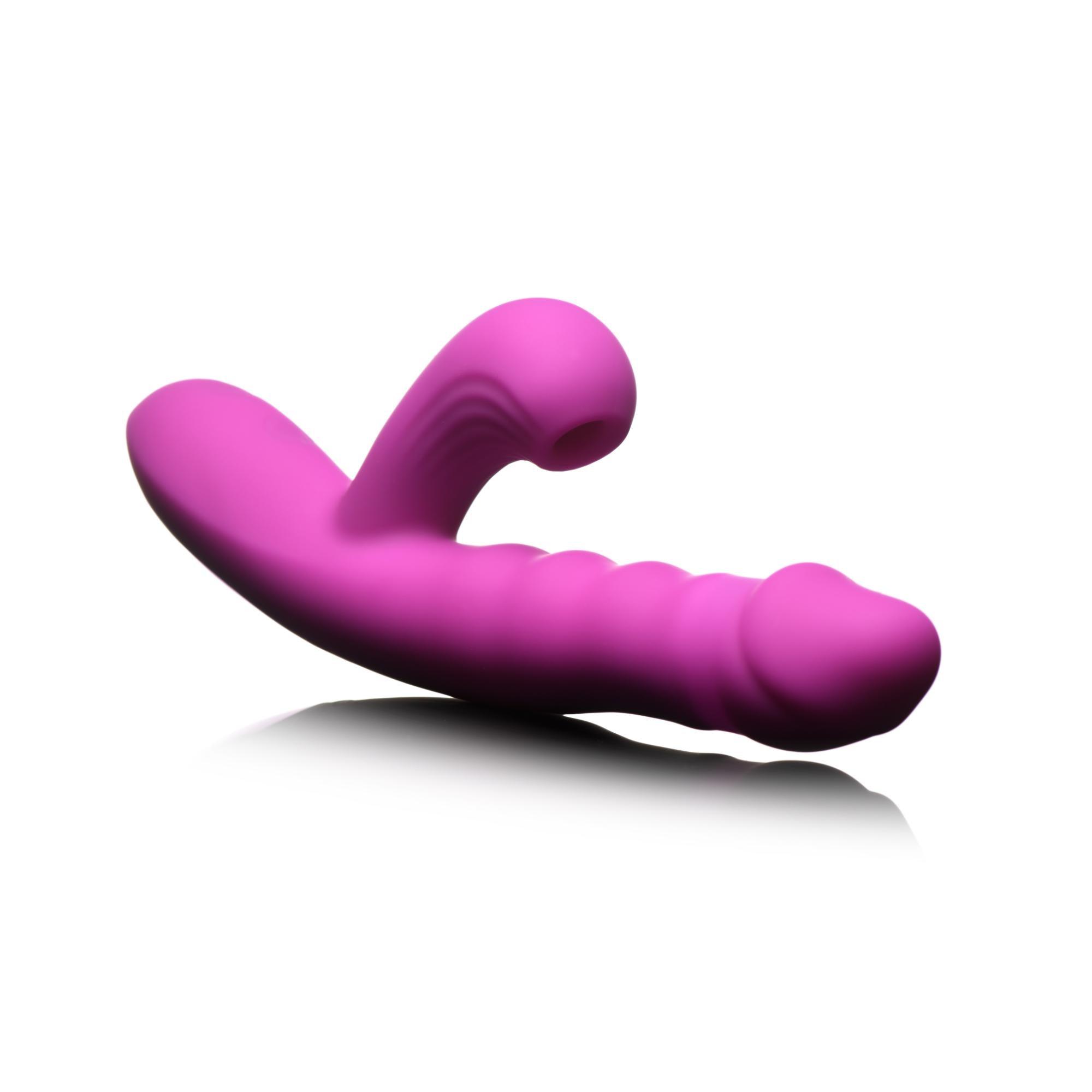 Bang! Thrusting & Vibrating Rechargeable Silicone Rabbit Vibrator - Buy At Luxury Toy X - Free 3-Day Shipping