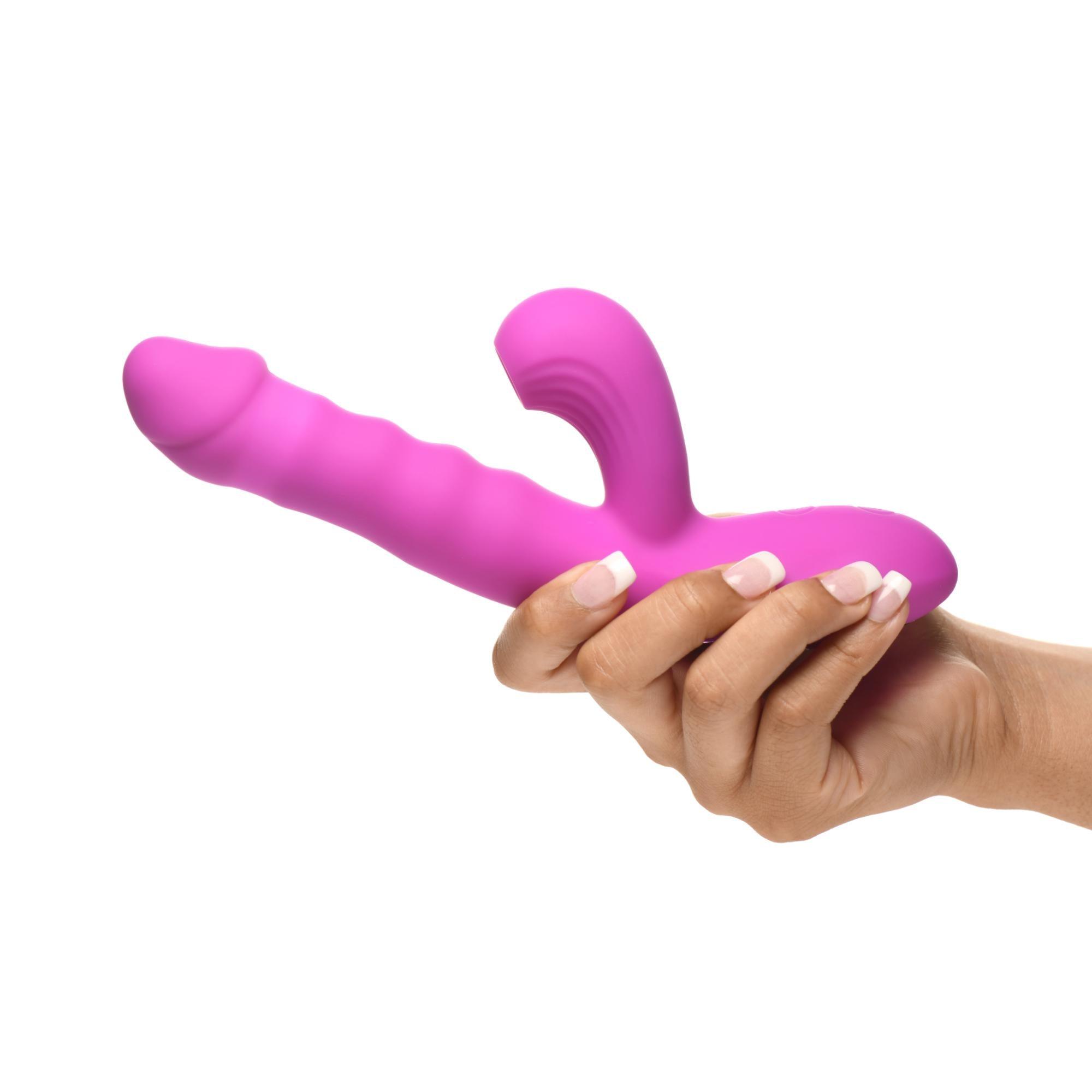 Bang! Thrusting & Vibrating Rechargeable Silicone Rabbit Vibrator - Buy At Luxury Toy X - Free 3-Day Shipping