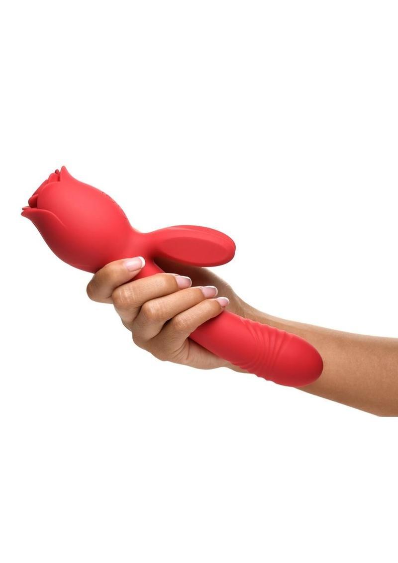 Bloomgasm Blooming Bunny Sucking & Thrusting Silicone Rechargeable Rabbit Vibrator - Buy At Luxury Toy X - Free 3-Day Shipping