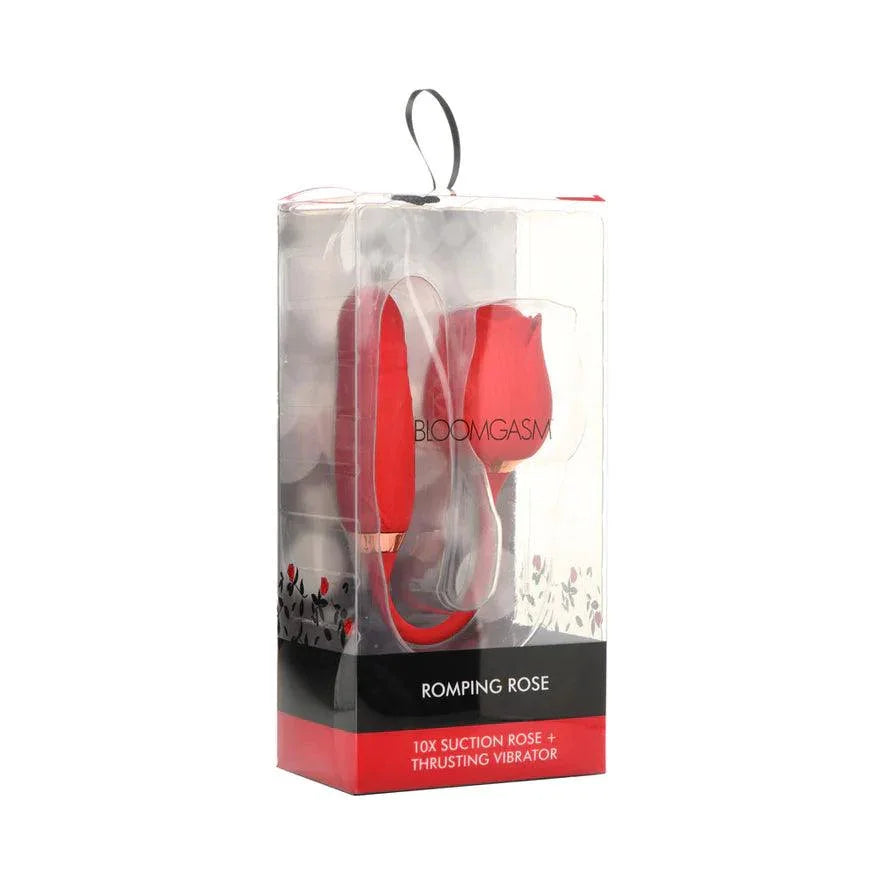 Bloomgasm Romping Rose 10X Rechargeable Silicone Suction Rose & Thrusting Vibrator - Buy At Luxury Toy X - Free 3-Day Shipping
