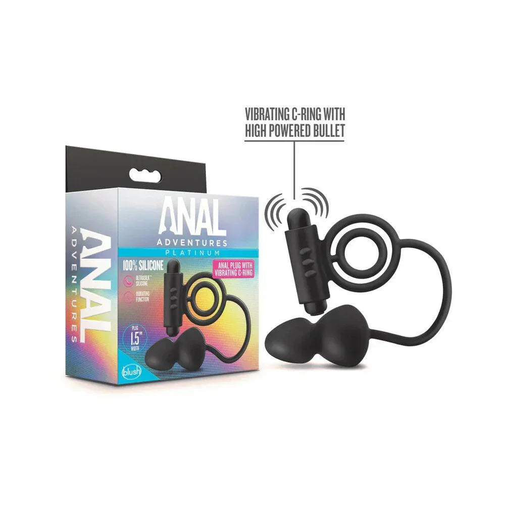 Blush Anal Adventures Platinum Silicone Anal Plug With Vibrating C Ring - Buy At Luxury Toy X - Free 3-Day Shipping