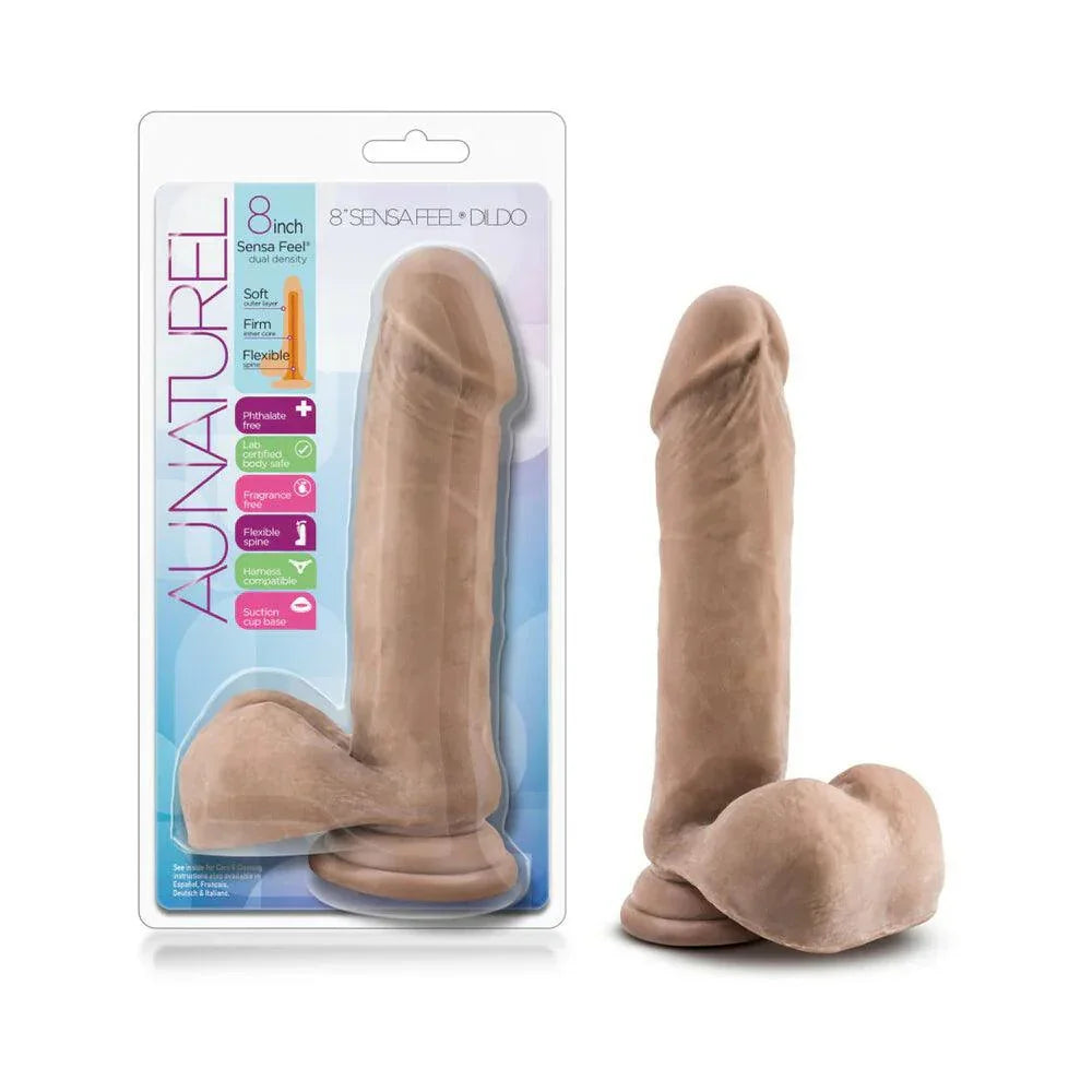 Blush Au Naturel 8 in. Posable Dual Density Dildo with Balls & Suction Cup - Buy At Luxury Toy X - Free 3-Day Shipping
