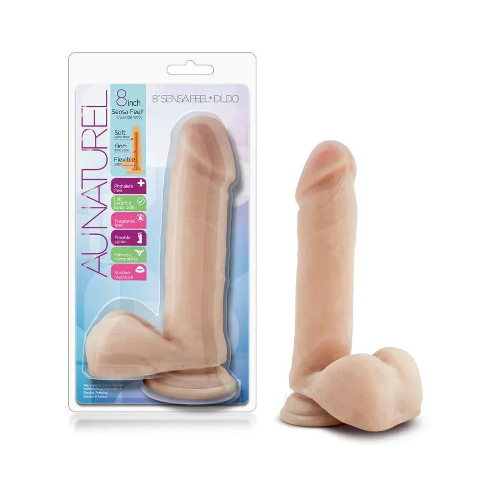 Blush Au Naturel 8 in. Posable Dual Density Dildo with Balls & Suction Cup - Buy At Luxury Toy X - Free 3-Day Shipping