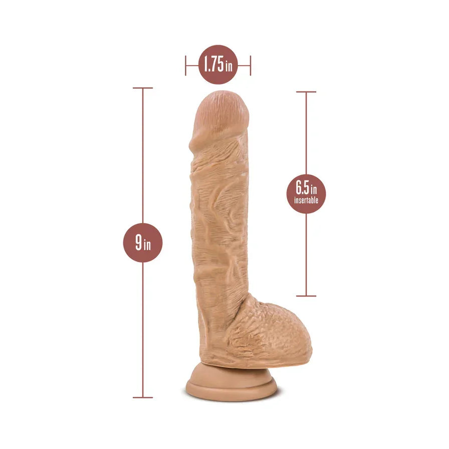 Blush Au Naturel Big Billy 9” Posable Dual Density Dildo with Balls & Suction Cup - Buy At Luxury Toy X - Free 3-Day Shipping