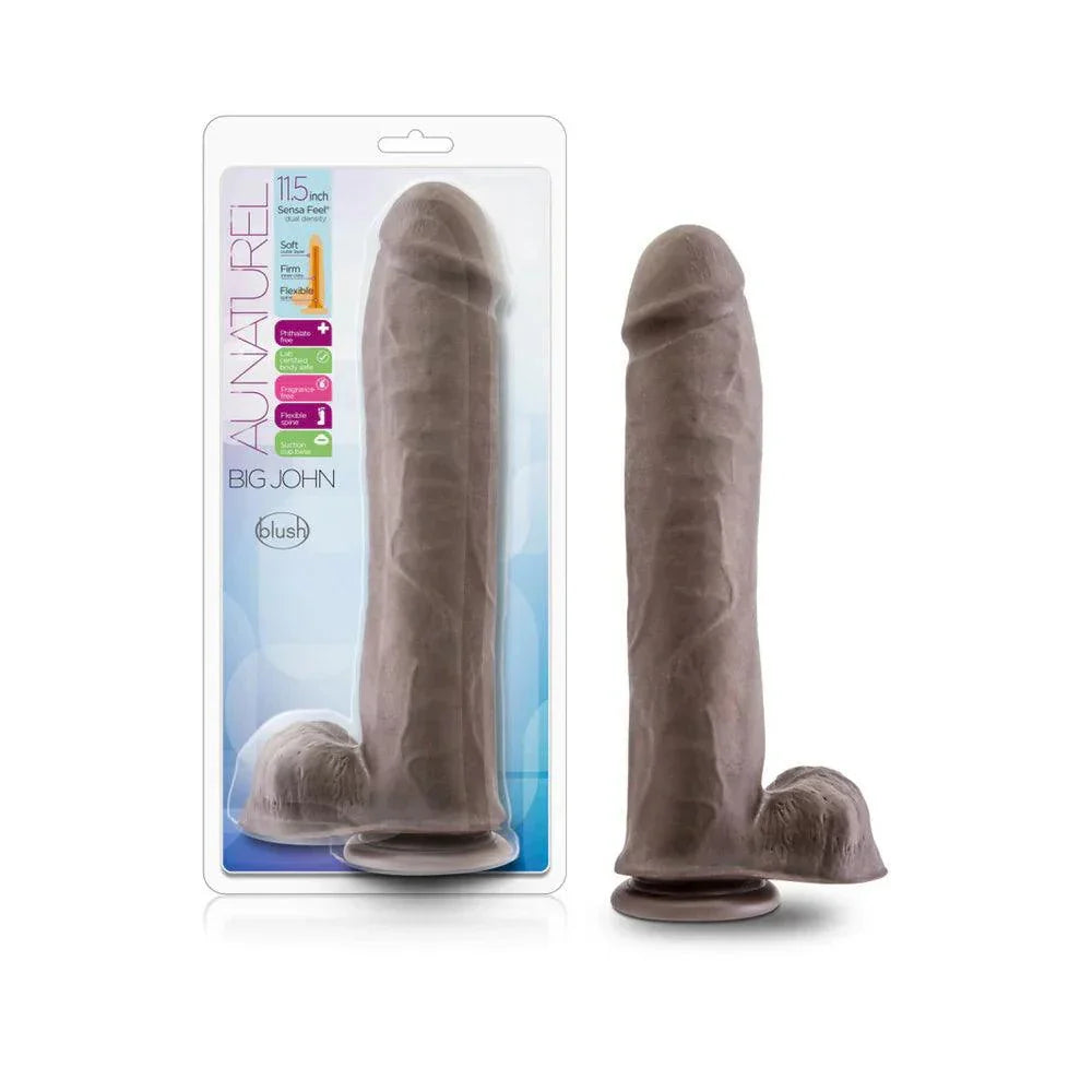 Blush Au Naturel Big John 11.5 in. Posable Dual Density Dildo with Balls & Suction Cup - Buy At Luxury Toy X - Free 3-Day Shipping