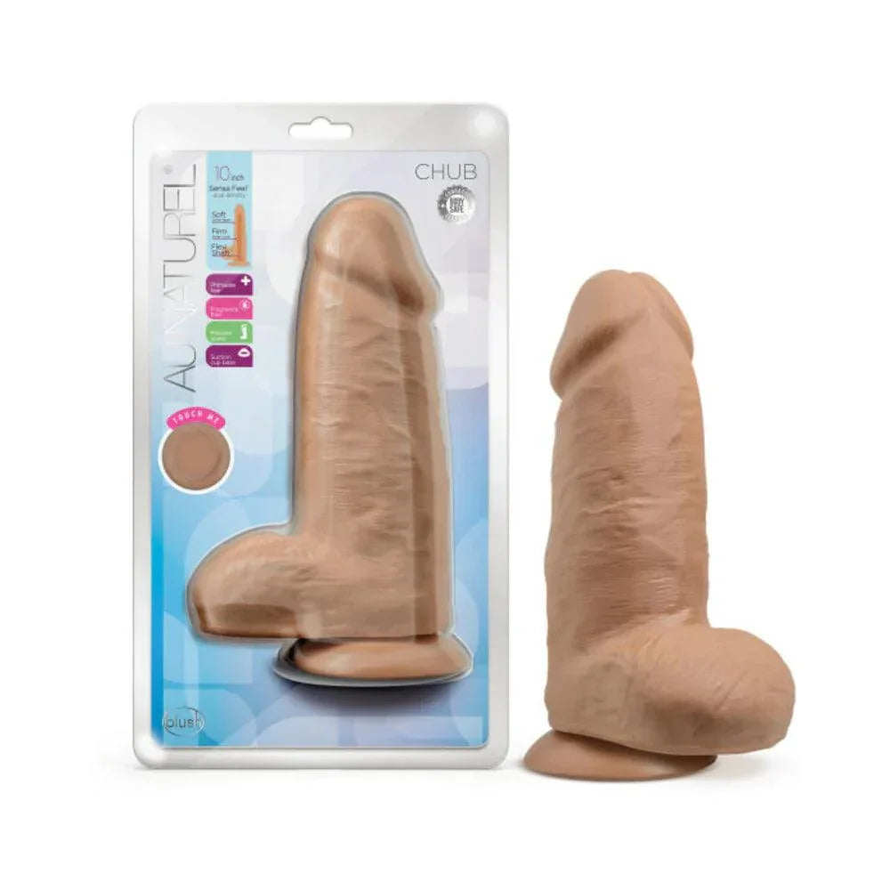 Blush Au Naturel Chub 10 in. Posable Dual Density Dildo with Balls & Suction Cup - Buy At Luxury Toy X - Free 3-Day Shipping