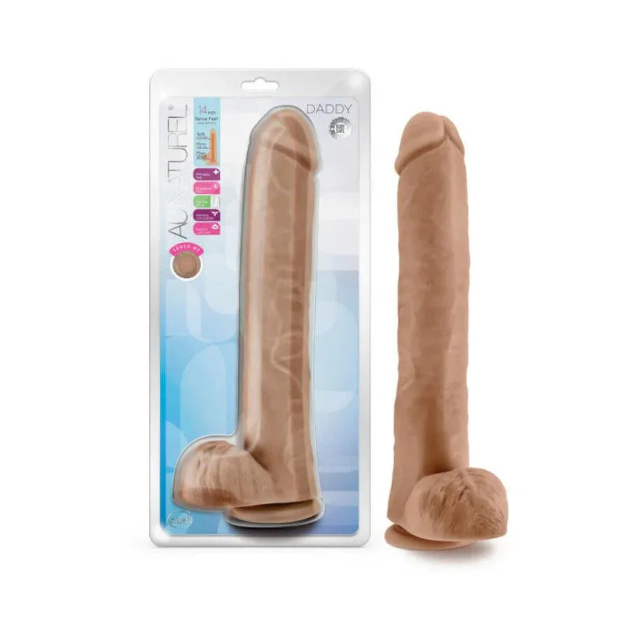 Blush Au Naturel Daddy 14 in. Posable Dual Density Dildo with Balls & Suction Cup - Buy At Luxury Toy X - Free 3-Day Shipping