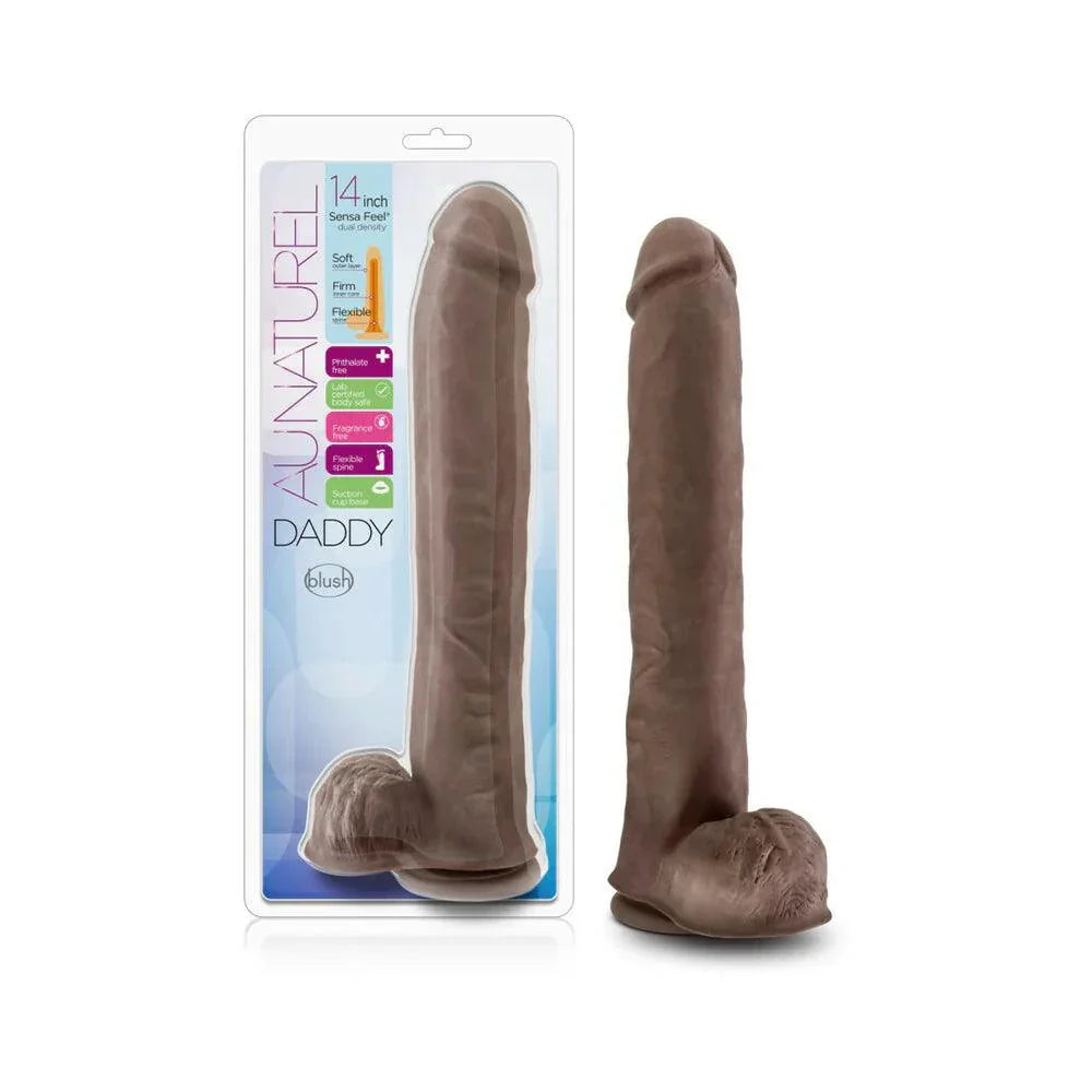 Blush Au Naturel Daddy 14 in. Posable Dual Density Dildo with Balls & Suction Cup - Buy At Luxury Toy X - Free 3-Day Shipping