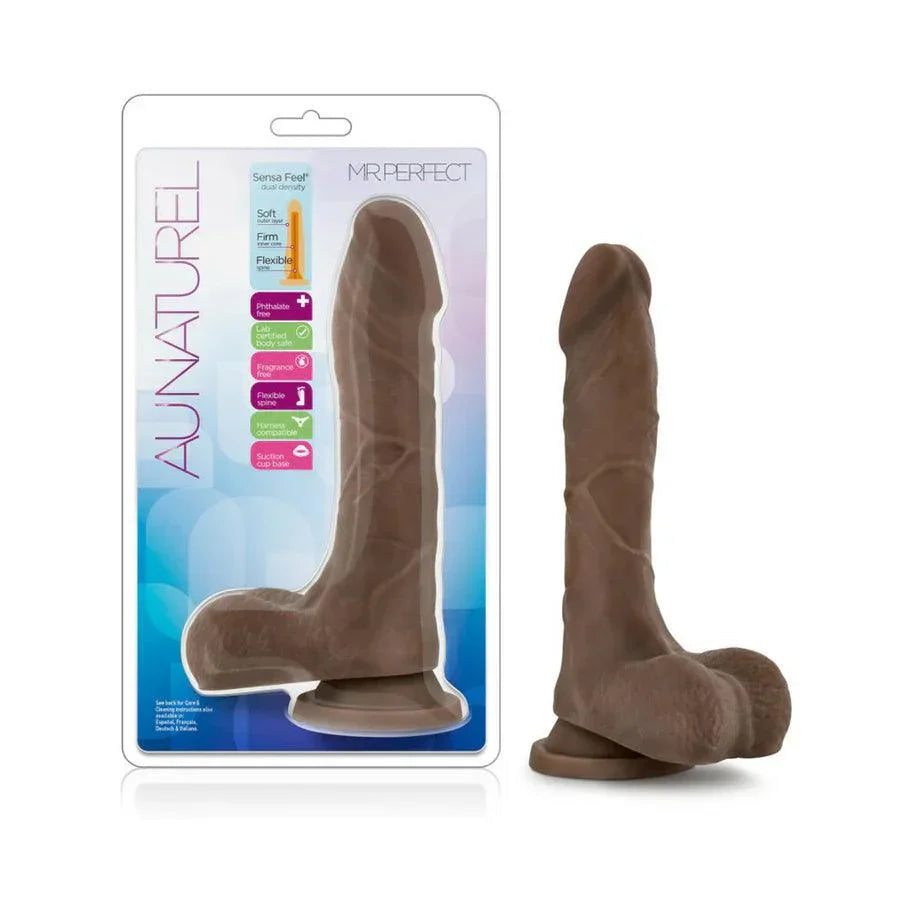 Blush Au Naturel Mister Perfect 8.5 in. Posable Dual Density Dildo with Balls & Suction Cup - Buy At Luxury Toy X - Free 3-Day Shipping