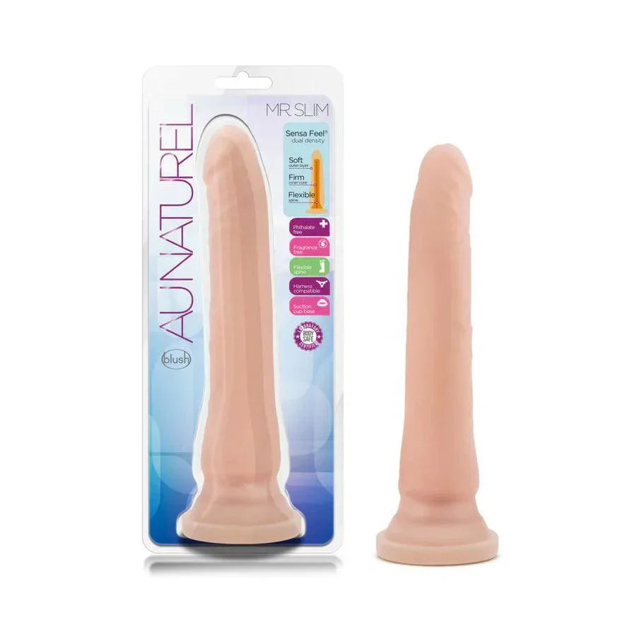 Blush Au Naturel Mr. Slim 9.25 in. Posable Dual Density Dildo with Suction Cup - Buy At Luxury Toy X - Free 3-Day Shipping