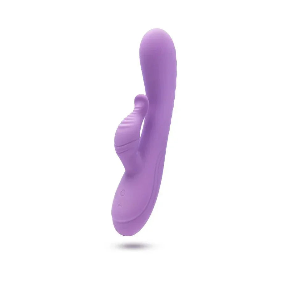 Blush Collection Evelyn Rechargeable Silicone Rabbit Vibrator - Purple - Buy At Luxury Toy X - Free 3-Day Shipping