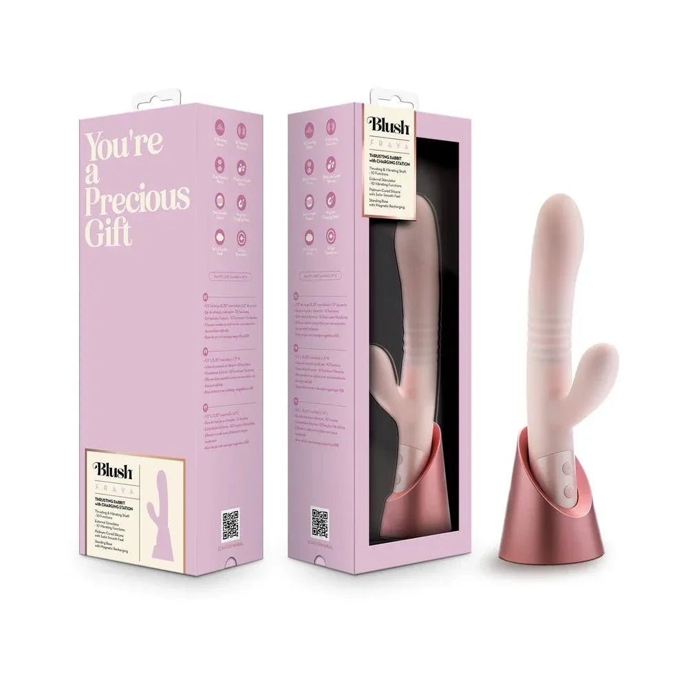 Blush Collection Fraya Rechargeable Silicone Rabbit Vibrator - Pink - Buy At Luxury Toy X - Free 3-Day Shipping