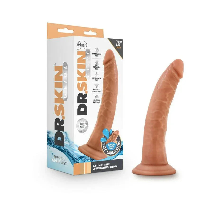 Blush Dr. Skin Glide Realistic 7.5 in. Self-Lubricating Dildo with Suction Cup - Buy At Luxury Toy X - Free 3-Day Shipping