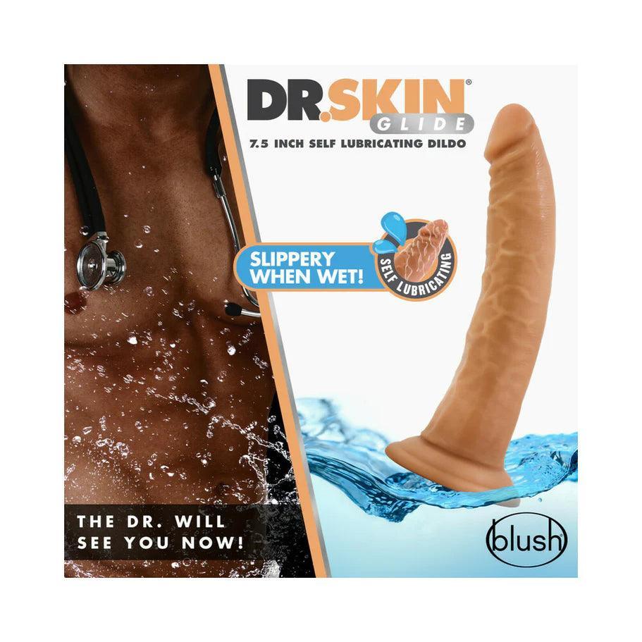 Blush Dr. Skin Glide Realistic 7.5 in. Self-Lubricating Dildo with Suction Cup - Buy At Luxury Toy X - Free 3-Day Shipping