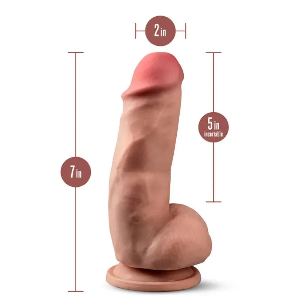 Blush Dr. Skin Plus Girthy 7 in. Triple Density Posable Dildo with Balls & Suction Cup - Buy At Luxury Toy X - Free 3-Day Shipping