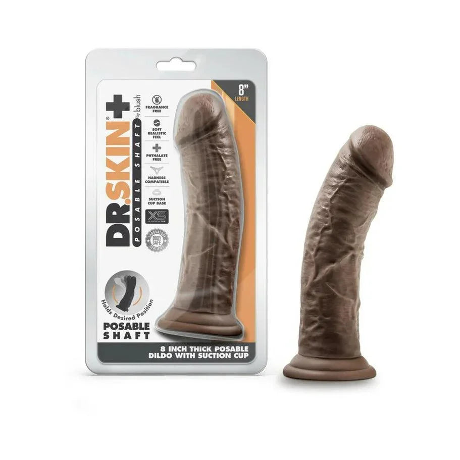 Blush Dr. Skin Plus Thick 8 in. Triple Density Posable Dildo with Suction Cup - Buy At Luxury Toy X - Free 3-Day Shipping