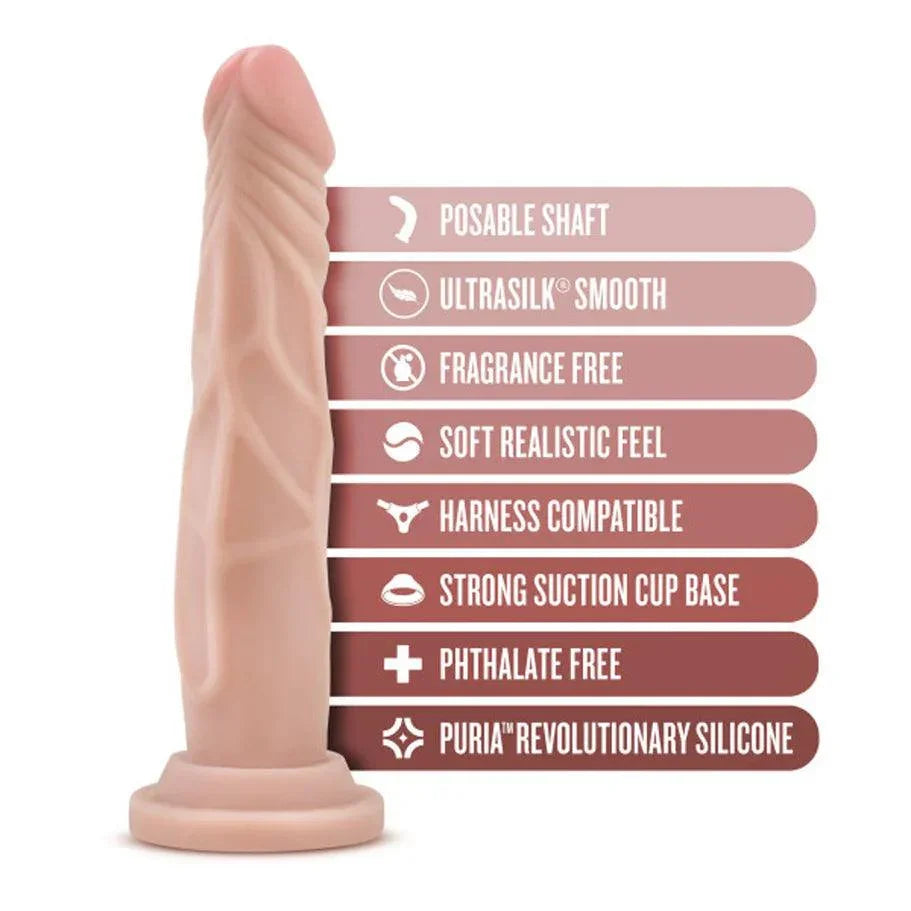 Blush Dr. Skin Silicone Dr. Carter Realistic 7 in. Posable Dildo with Suction Cup - Buy At Luxury Toy X - Free 3-Day Shipping