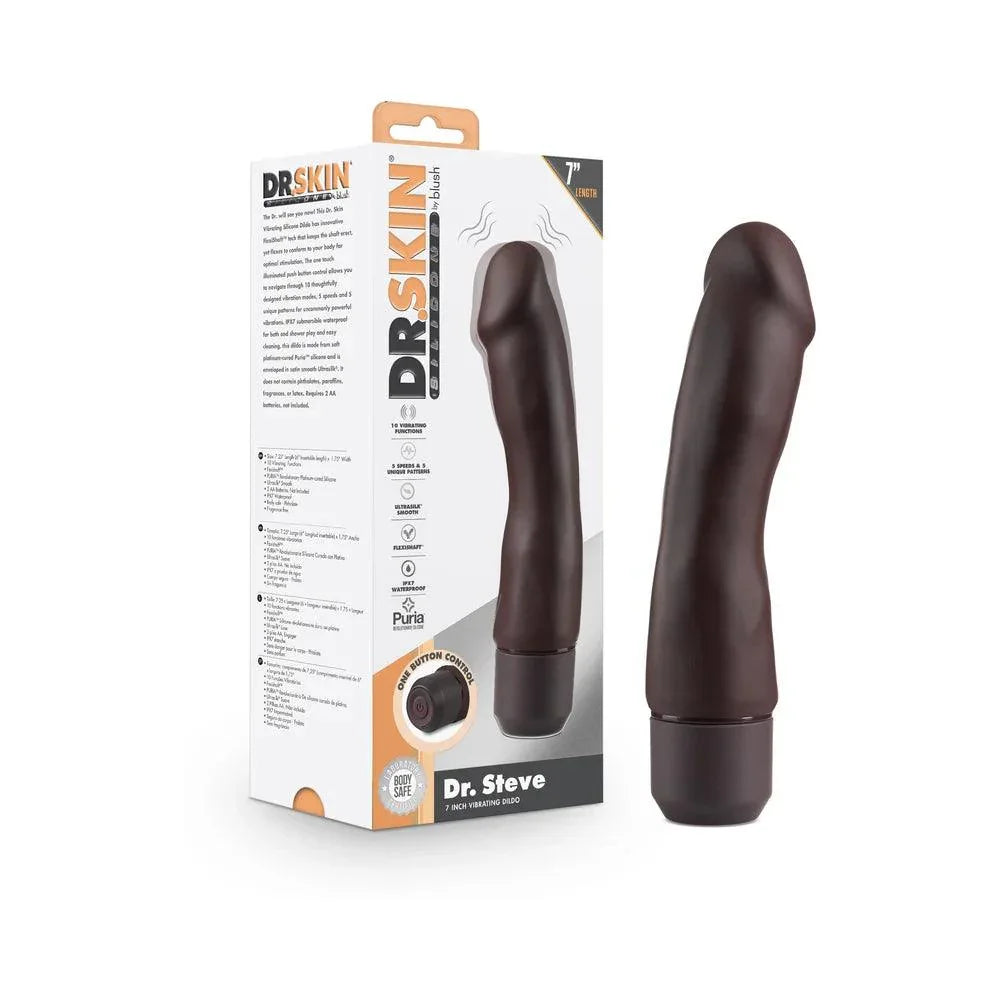 Blush Dr. Skin Silicone Dr. Steve 7 in. Vibrating Dildo - Buy At Luxury Toy X - Free 3-Day Shipping