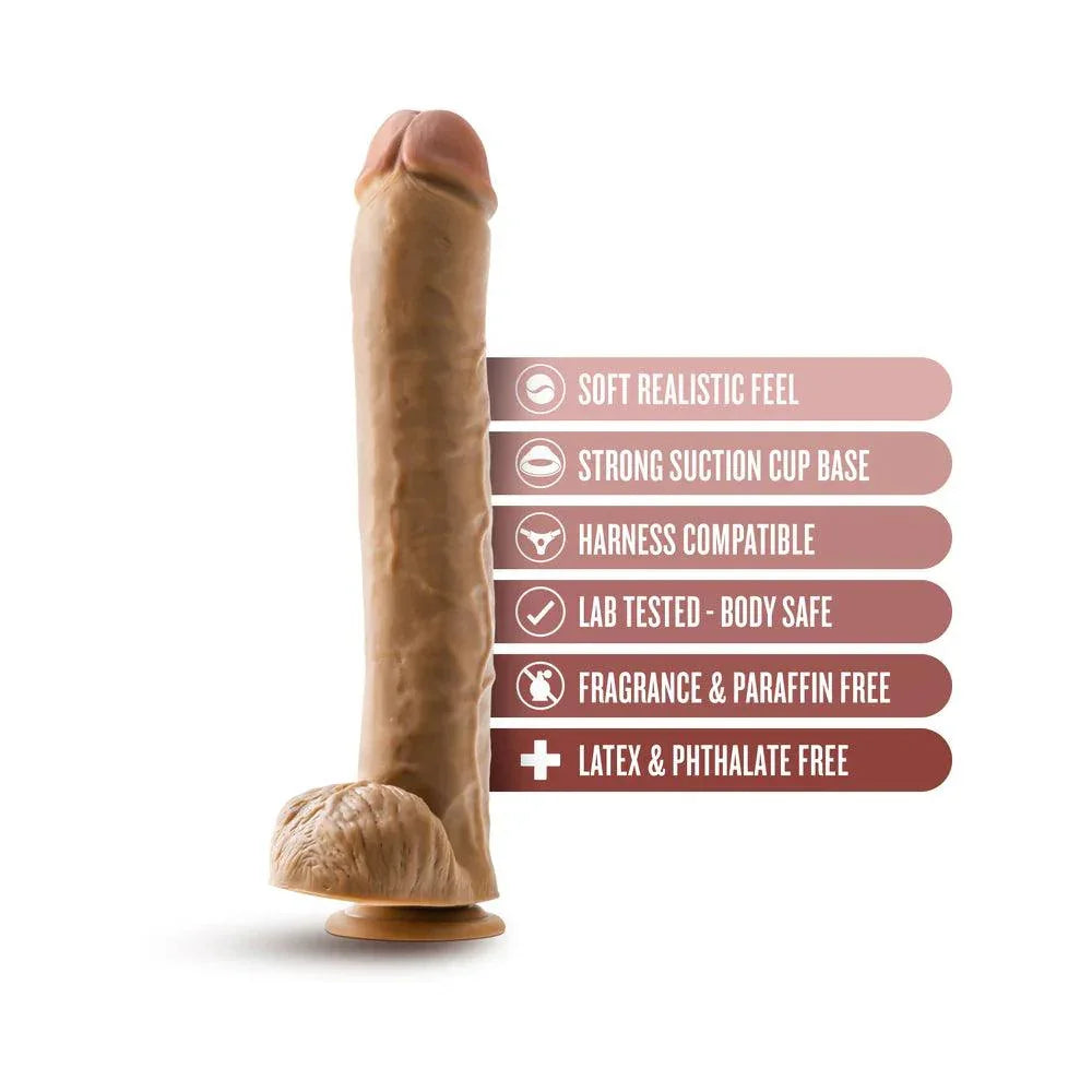 Blush Dr. Skin Silver Collection Dr. Michael Dildo with Balls and Suction Cup 14in - Buy At Luxury Toy X - Free 3-Day Shipping
