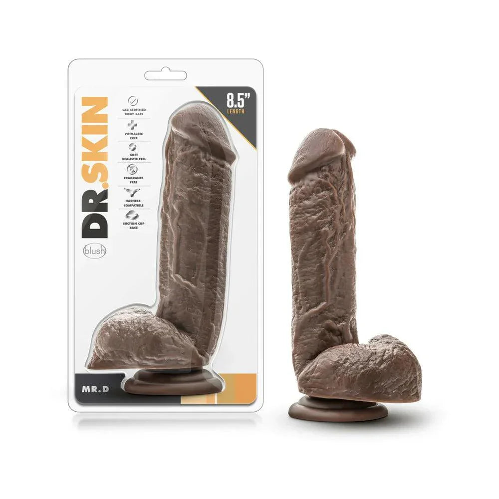 Blush Dr. Skin Silver Collection Mr. D Dildo with Balls and Suction Cup 8.5in - Buy At Luxury Toy X - Free 3-Day Shipping