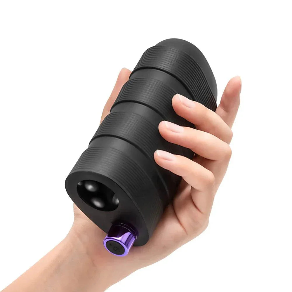 Blush M Elite Platinum Strok Rechargeable Silicone Dual End Pussy Masturbator - Buy At Luxury Toy X - Free 3-Day Shipping