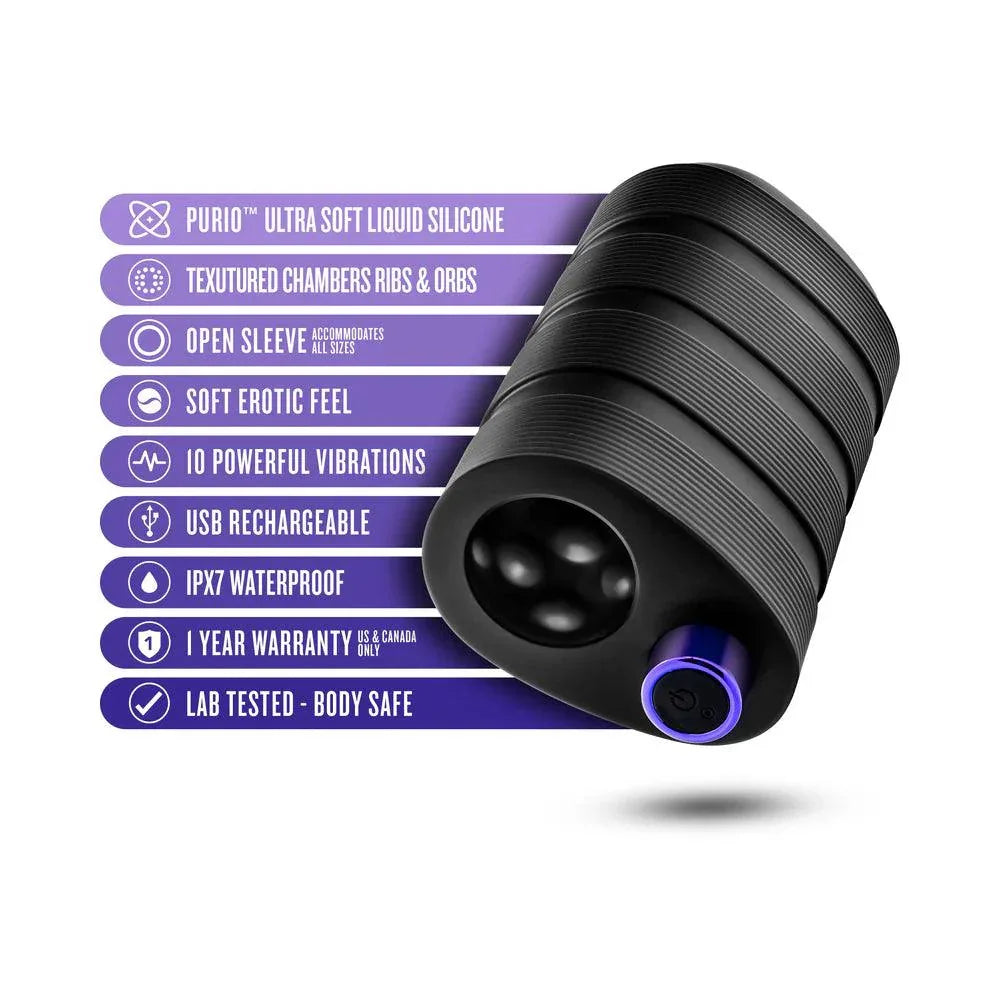 Blush M Elite Platinum Strok Rechargeable Silicone Dual End Pussy Masturbator - Buy At Luxury Toy X - Free 3-Day Shipping
