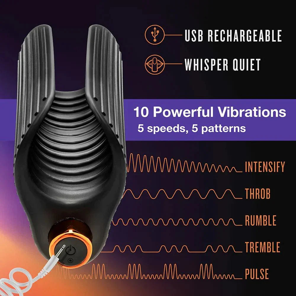 Blush M Elite Platinum Wrapt Rechargeable Silicone Dual End Pussy Masturbator - Buy At Luxury Toy X - Free 3-Day Shipping