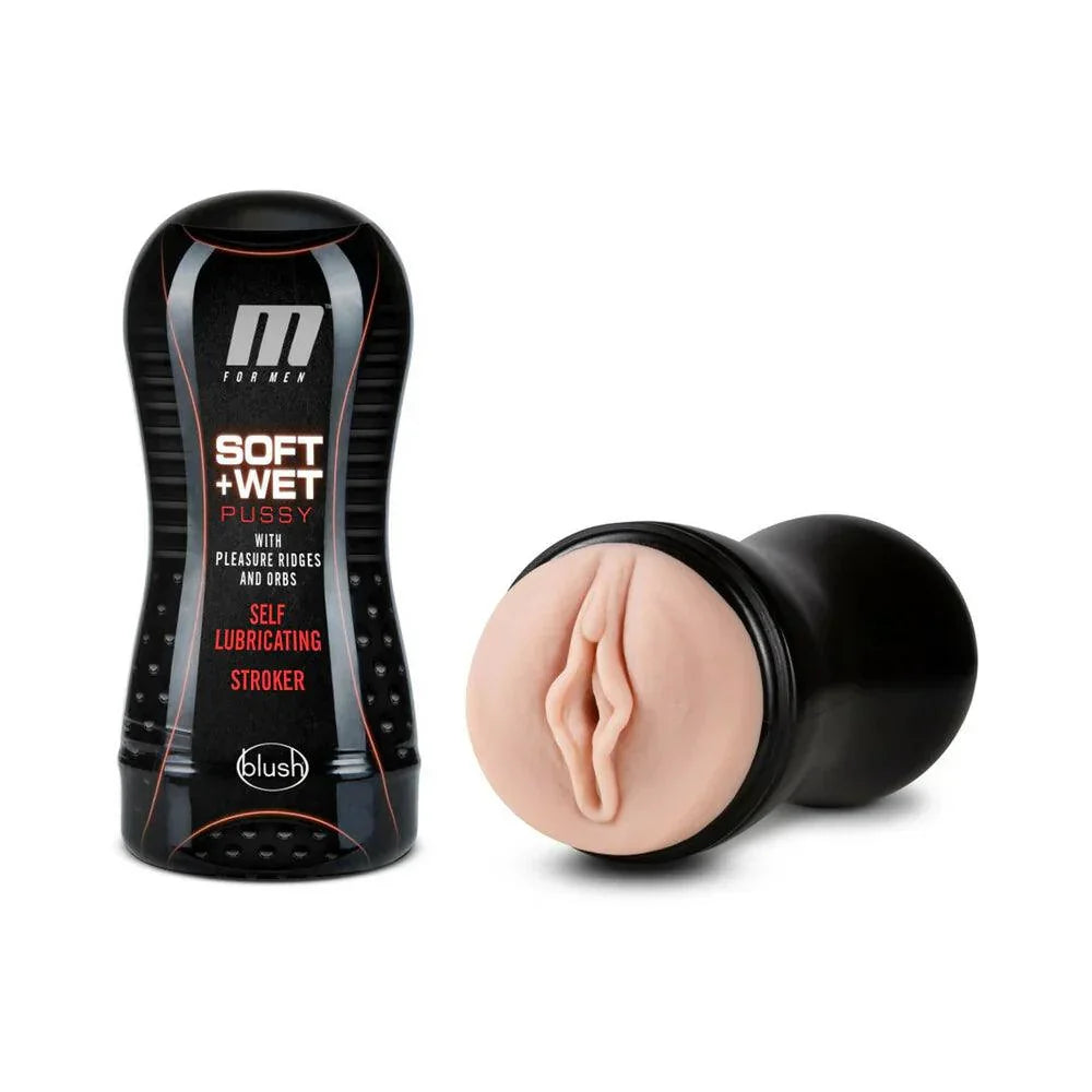 Blush M for Men Soft + Wet Pussy with Pleasure Ridges & Orbs Self-Lubricating Vagina Stroker - Buy At Luxury Toy X - Free 3-Day Shipping