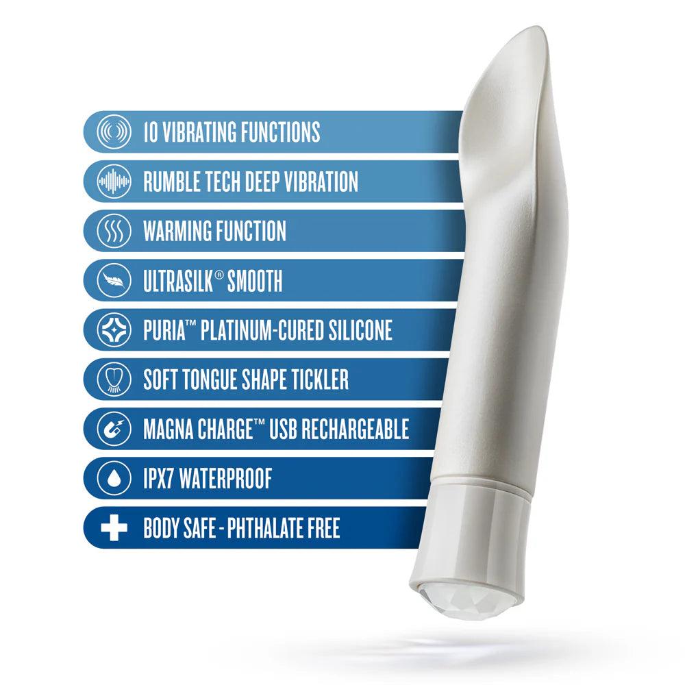 Blush Oh My Gem Bold Rechargeable Warming Silicone Scooped Tongue Vibrator Diamond - Buy At Luxury Toy X - Free 3-Day Shipping