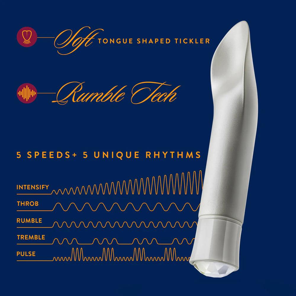 Blush Oh My Gem Bold Rechargeable Warming Silicone Scooped Tongue Vibrator Diamond - Buy At Luxury Toy X - Free 3-Day Shipping