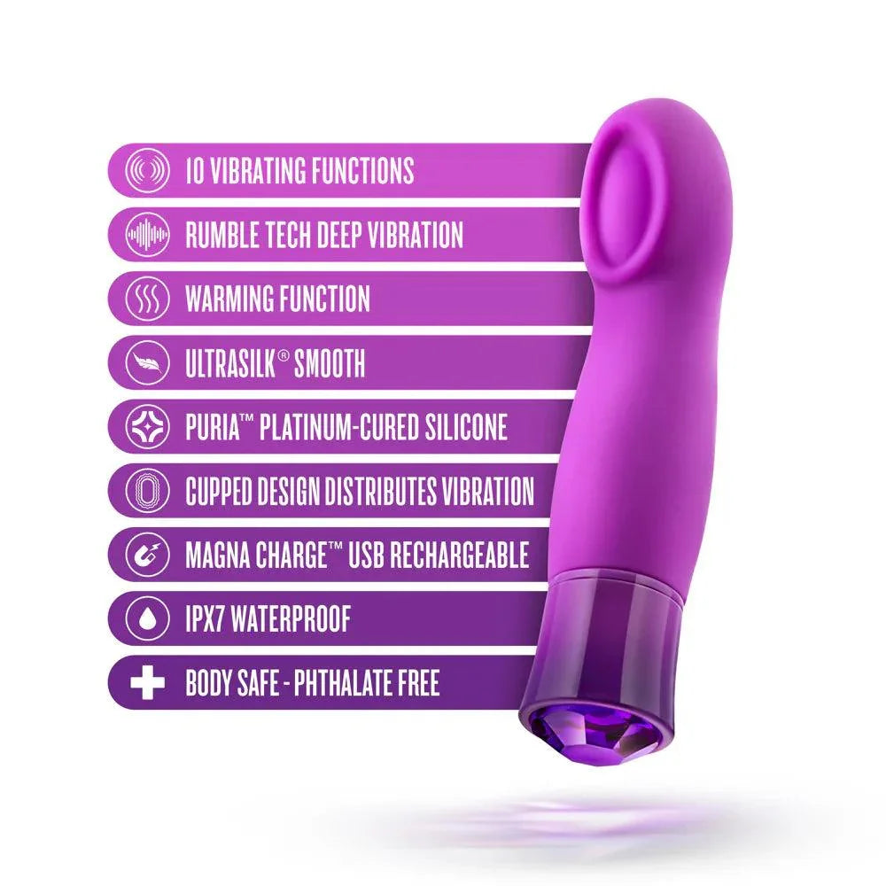 Blush Oh My Gem Charm Rechargeable Warming Silicone Cupped Vibrator Amethyst - Buy At Luxury Toy X - Free 3-Day Shipping