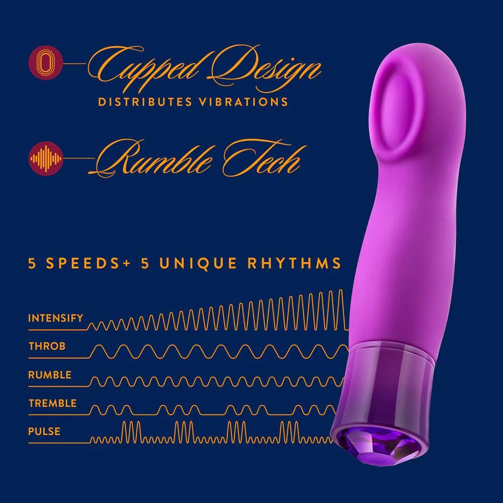 Blush Oh My Gem Charm Rechargeable Warming Silicone Cupped Vibrator Amethyst - Buy At Luxury Toy X - Free 3-Day Shipping