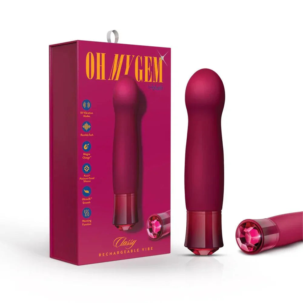 Blush Oh My Gem Classy Rechargeable Warming Silicone G-Spot Vibrator Garnet - Buy At Luxury Toy X - Free 3-Day Shipping