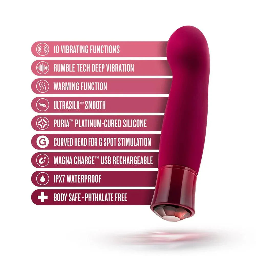 Blush Oh My Gem Classy Rechargeable Warming Silicone G-Spot Vibrator Garnet - Buy At Luxury Toy X - Free 3-Day Shipping