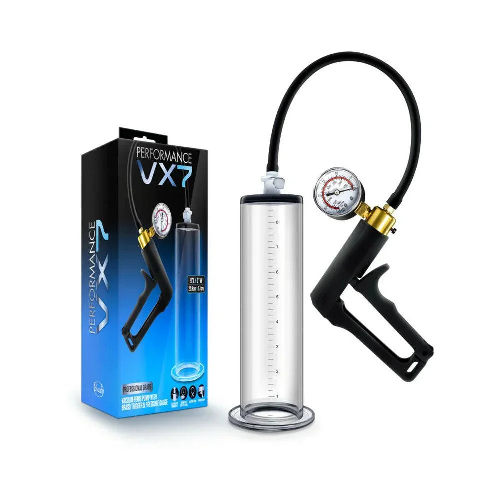 Blush Performance VX7 Vacuum Penis Pump with Brass Trigger & Pressure Gauge - Buy At Luxury Toy X - Free 3-Day Shipping