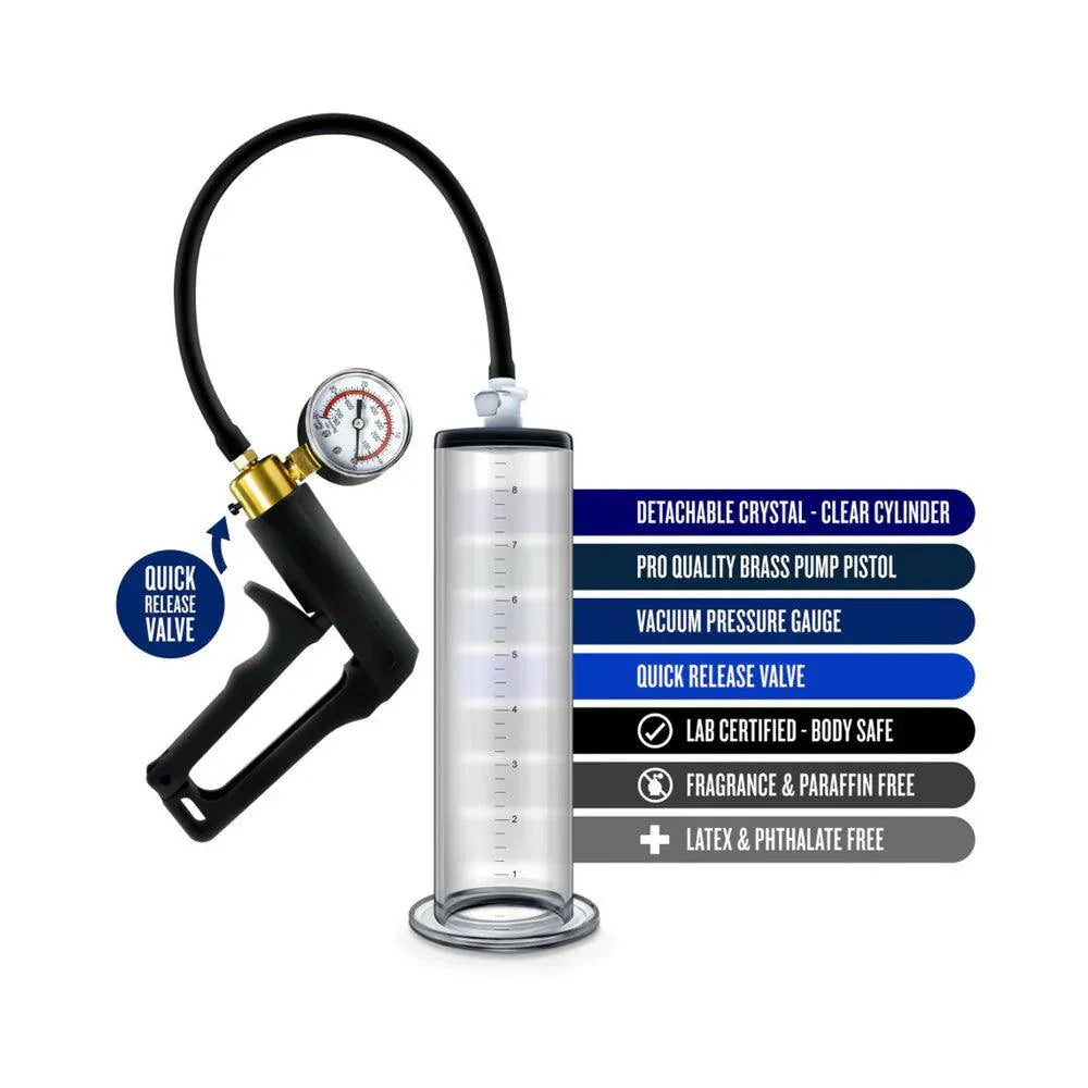 Blush Performance VX7 Vacuum Penis Pump with Brass Trigger & Pressure Gauge - Buy At Luxury Toy X - Free 3-Day Shipping