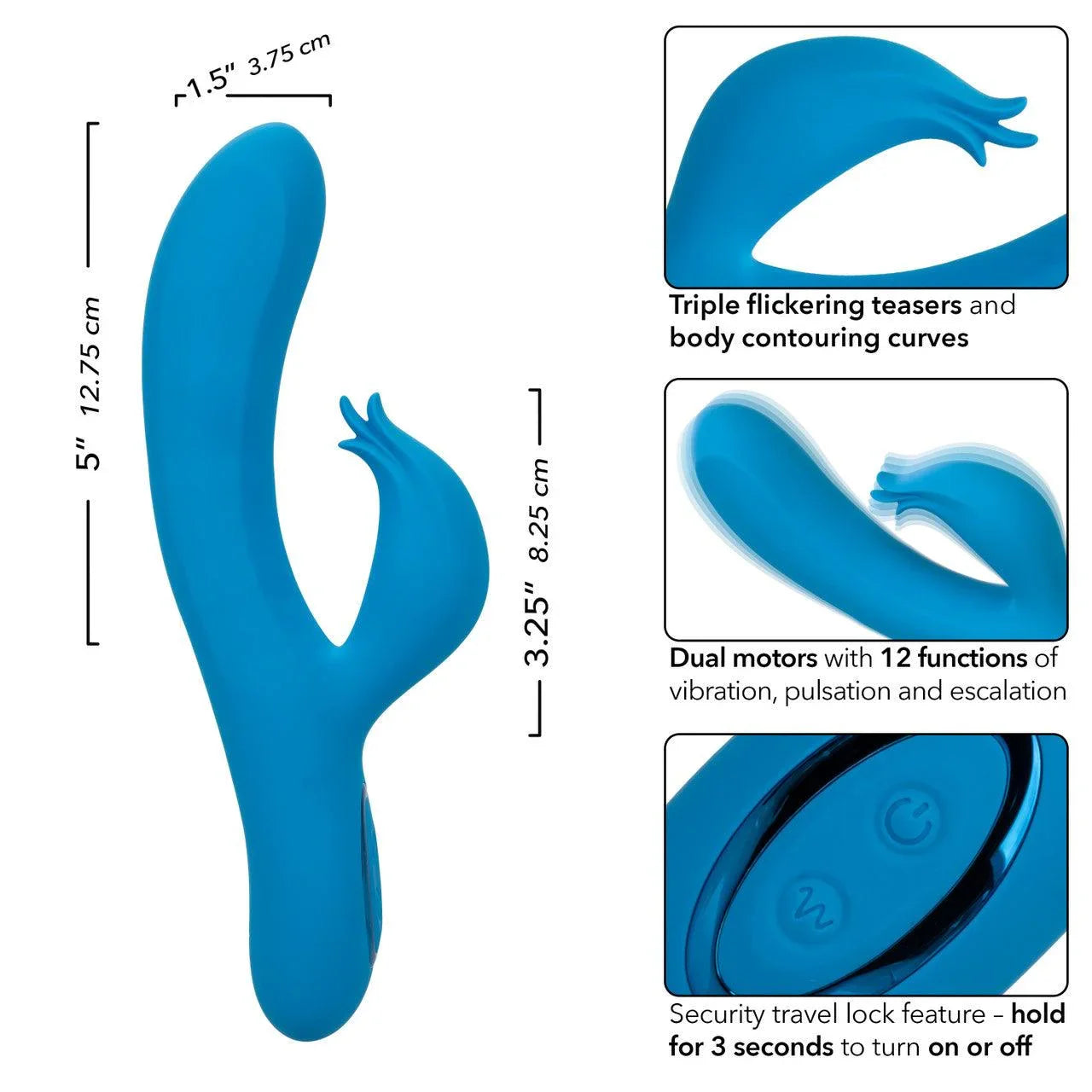 CalExotics Azure Collection Flutter G Rechargeable Silicone Vibrator - Buy At Luxury Toy X - Free 3-Day Shipping