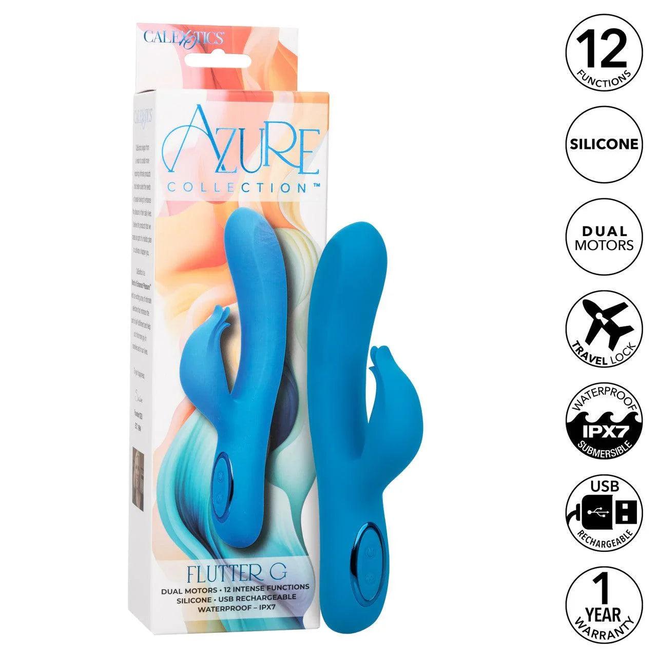 CalExotics Azure Collection Flutter G Rechargeable Silicone Vibrator - Buy At Luxury Toy X - Free 3-Day Shipping